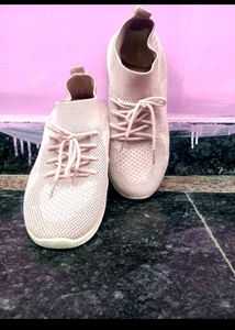 Dusty Rose Knit Sneakers