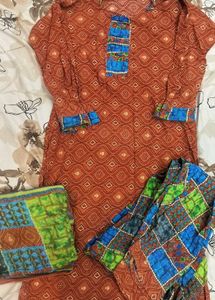 Vibrant Cotton Suit 3pc