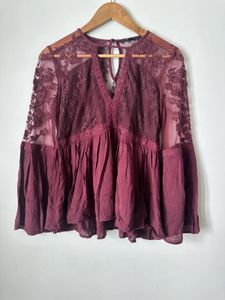 Boho Lace Bell Sleeve Top
