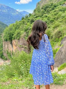 Pinterest Blue Floral Tiered Maxi Dress