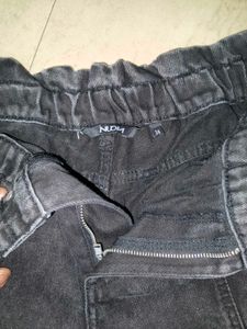 Womens Grey High-Waisted Jeans
