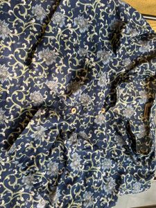 Blue Floral Print Kurta