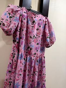 branded Pink Floral Maxi Dress