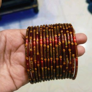 Designer Red Glass Bangles