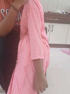 Pink Embroidered  all over embellished Kurta