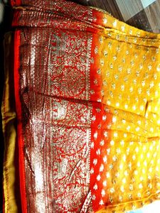 Red Yellow Saree blouse size 44 fix rate