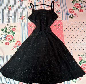 Sparkly Black Fit and Flare Dress