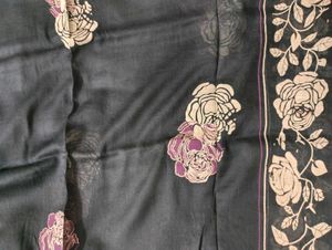 Elegant Black Floral Dupatta
