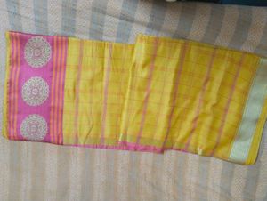 Yellow Saree For Haldi Occasion In Good Condition