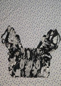 Chic Floral Print Crop Top