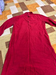 Red Cotton Kurta