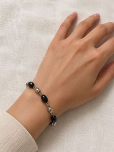 Chic Black Beaded Handmade Bracelet