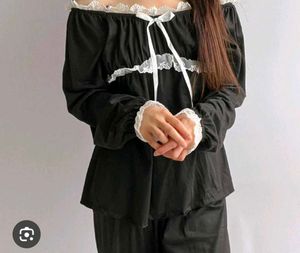 Black Lace Trim top