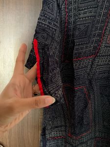 New Printed Kurta with Red pleated ♥️