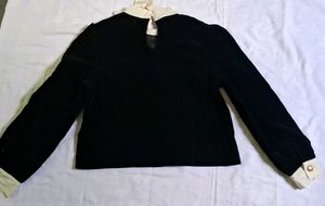 Vintage Black Velvet Skirt Suit