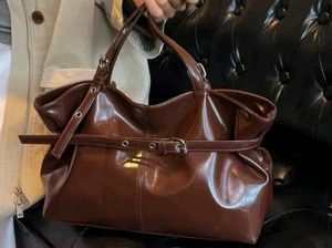 Chic Brown Patent Leather Tote Bag