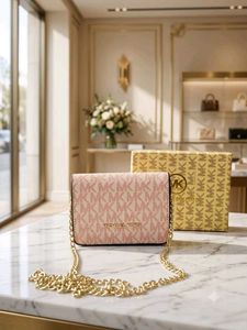 Michael Kors Pink Monogram Chain Bag