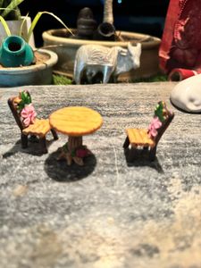2 Chairs And 1 Centre Table Miniature