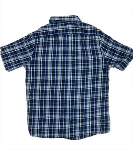 Blue Plaid Turtle Short Sleeve Shirt