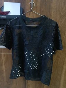 Black Sheer Top