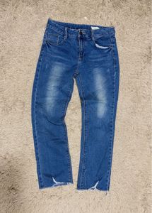 Blue Denim Ripped Jeans