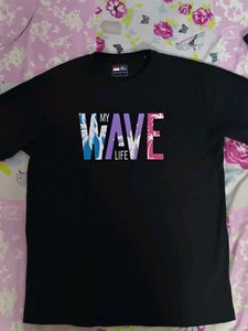 tom smith Black Graphic T-Shirt "My Wave Life"