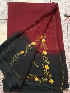 Elegant Embroidered georgette saree with blouse