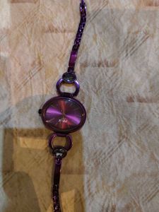 Purple Link Watch with Rhinestones