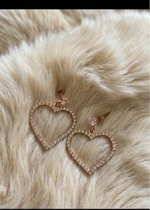 Sparkling Heart Drop Earrings