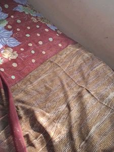 Elegant Ombre Brown &amp; Burgundy shimmery saree