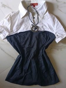 Y2k gothic White &amp; Black Corset Top
