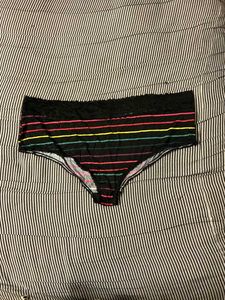 Colorful Striped Lace Trim Briefs