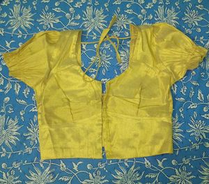 puff sleeves golden blouse for girls/ teenagers