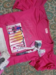 Girls Pink Top &amp; Skirt Set
