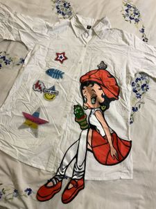 White Betty Boop Graphic Shirt👧