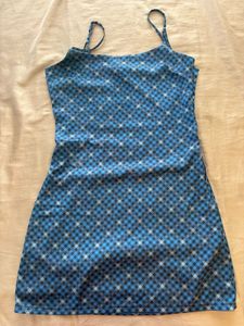 Blue Plaid Slip Dress