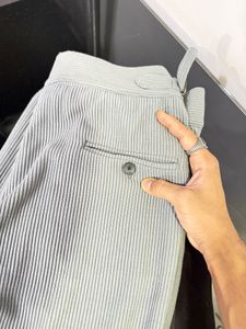 Men’s Ribbed Knit Trouser – Light Grey