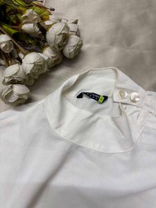 Stylish White Button-Up Top
