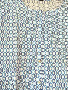 Blue Geometric Print Kurta