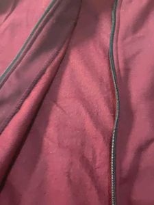 Burgundy Zip-Up woolen Hoodie🥼