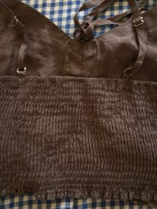 Brown Ruched Cami Top