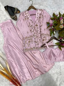 FIONA SILK CORDDING BLAZER/KOTI WITH PLAZO