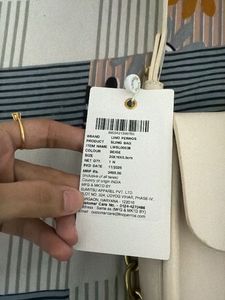 Cream Flap Crossbody Bag with Gold Chain