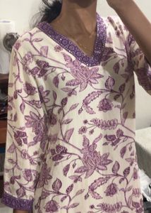 Floral Cotton Kurti from Myntra - Size-S