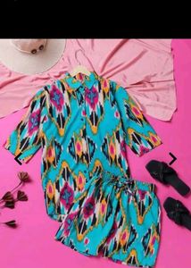 Ikat print shirt and shorts Co-ord Set(new with ta