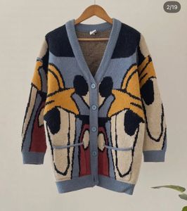 Cartoon Character Knit Cardigan