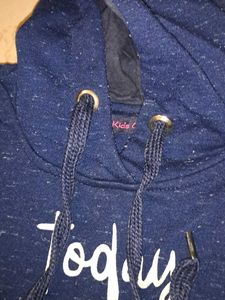 Blue Graphic Print Hoodie