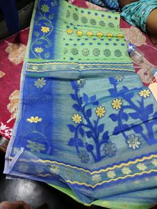 Light Green Floral Saree PURE COTTON❤️