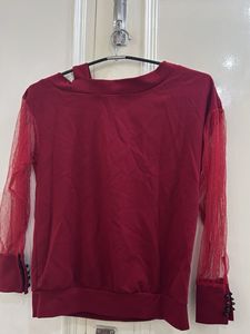 Maroon One-Shoulder Top