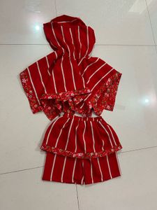 Red Striped Girls Outfit